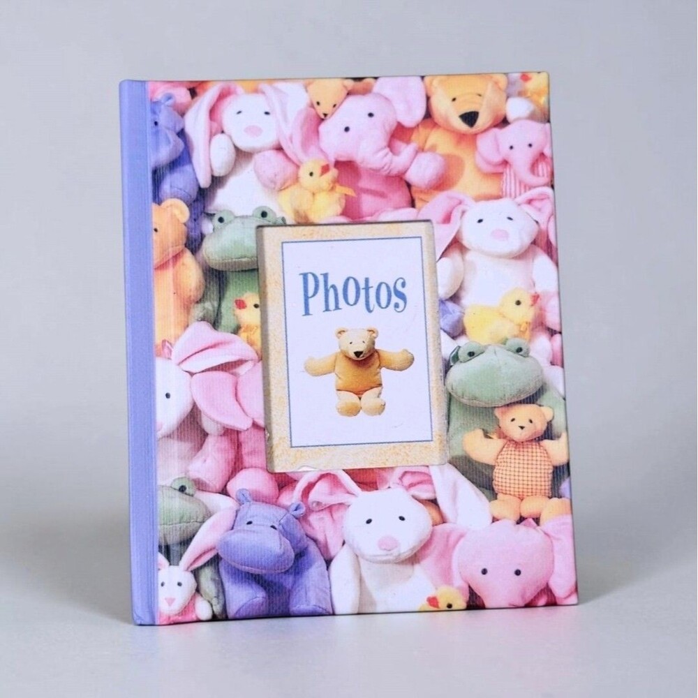 1998 Mini Photo Album North American Bear Co Plush Toy Cover Wallet Size Vintage